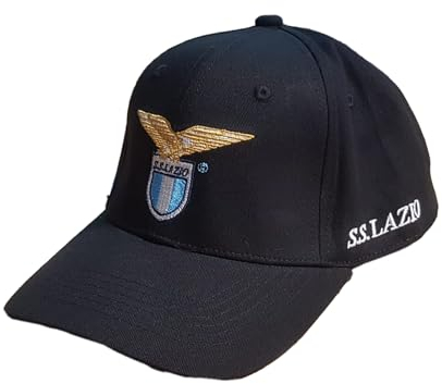 Emme Ti Cappello Lazio con Visiera Colore Nero con Logo Aquila Berretto da Baseball
