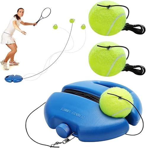 ZMDMAH Allenatore di Tennis Rimbalzo, Tennis Strumento per Allenatore, Tennis Allenatore, Tennis con Palla Allenatore, Tennis Elastico per Principianti, Bambini e Adulti Allenamento