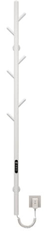 SKYLYZH Scaldasalviette Elettrico Bagno, Termoarredo Tlettrico ad Asta Singola, Scalda Asciugamani Elettrico, Portasciugamani Elettrico, Scaldino Asciugamani, Temperatura Regolabile-White