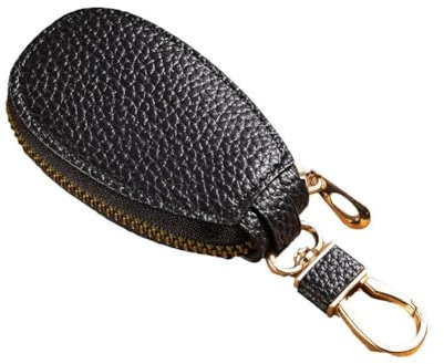 Generisch Mini-Leder-Autoschlüssel-Etui, Vintage-Auto-Schlüsselanhänger, Geldbörse, Reißverschlusstasche, Ledertasche, Autotasche mit Schlüsselbund