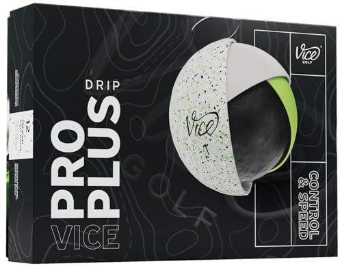 Vice Pro Plus Golfbälle (Modell 2025) (Lime/Black Drip)
