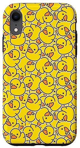 iPhone XR Cute Yellow Rubber Duckie Duck Lover Pattern Case Case