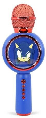 OTL Technologies Micrófono de Karaoke Sonic The Hedgehog con Altavoz inalámbrico y Luces LED
