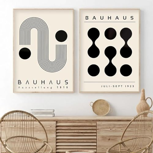 RDRDtbtr Skandinavische minimalistische Wand Bilder böhmisches Bauhaus-Poster Kunstdruck abstrakte Leinwandbild Bilder Schlafzimmer Wohnzimmer Heimdekoration 50 x 70 cm x 2 ungerahmt