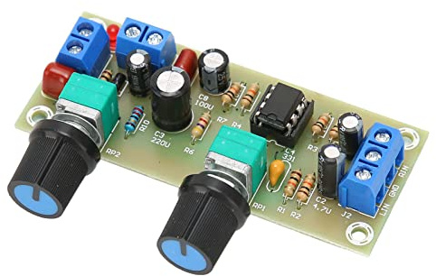 Sonew Subwoofer-Vorverstärkerplatine, Einzelnes Netzteil mit Tiefpassfilter-Design, das die Klangqualität mit Einstellbarem Potentiometer, LED-Anzeigen und Messinganschlüssen
