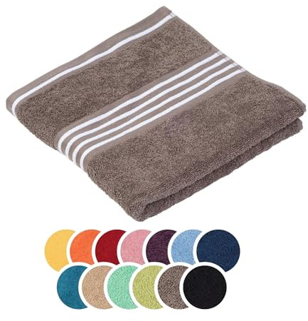 liebling Handtuch Baumwolle, Serie Santos, 500 gr. / m², 50 x 100 cm, Ökotex, 60 Grad, saugstark, schnelltrocknend, Farbe: Taupe