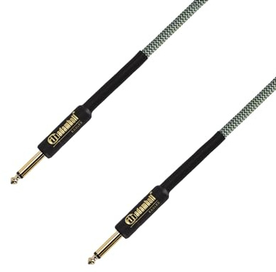 Adam Hall Cables 4 Star Instrumentenkabel Nylonmantel Klinke TS, grün, 9 m
