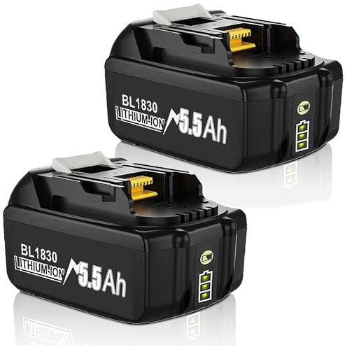 2 Pack 18V 5.5Ah BL1850B Battery Compatible with BL1830 18V Batteries BL1850 BL1830 BL1850B BL1830B BL1860B BL1860 BL1840 BL1820 BL1835 BL1845 LXT-400