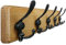Dseap Garderobe, Garderobenhaken - Robust Vintage Garderobenleiste Holz mit 5 Dreifachhaken, Kleiderhaken Wand, Hakenleiste, für Jacken Mäntel Handtaschen, Retro Braun & Schwarz
