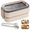 WIYETY Fiambrera Bento de 2 Niveles Con Compartimentos: Acero Inoxidable Premium Para Adultos, Sin BPA, Con Cubiertos, Ideal Para Viajes, Apta Para Microondas
