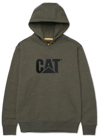 CAT Caterpillar Trademark Hoodie Adults Green Small Mens