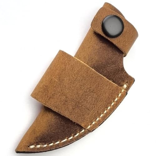 Haowul 1pc Crazy Horse Leather Outdoor Fixed Bade Small Straight Knife Scabbard Sheath Cover Pants Holders Storage Bag with Buckles