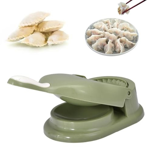 Niesel Máquina para hacer dumplings chinos, Cortador de 2 en 1, Molde prensador de, molde para envoltura de piel para hacer albóndigas, cortador de, utensilios de cocina para repostería