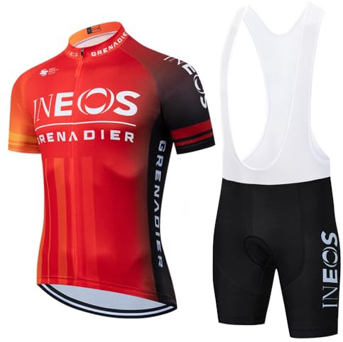 X-CQREG Radtrikot für Herren, Trägerhosen-Set, Sommer, Mountainbike, Fahrrad-Anzug, UV-Schutz, Team-Rennuniform, Kleidung, 02, XL