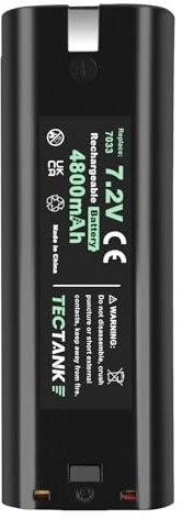 Tectank 7.2V 4.8Ah Ni-MH Replacement Battery Compatible with Makita 7000 7002 7033 191679-9 632002-4 632003-2 192532-2 192695-4