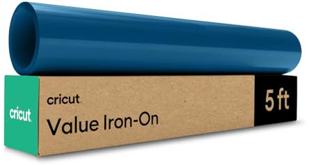 Cricut Value Iron On Vinyl | 30.5cm x 1.5 m (12 x 5 ft) | Heat Transfer Vinyl (HTV) for All Cricut Cutting Machines | Navy Blue