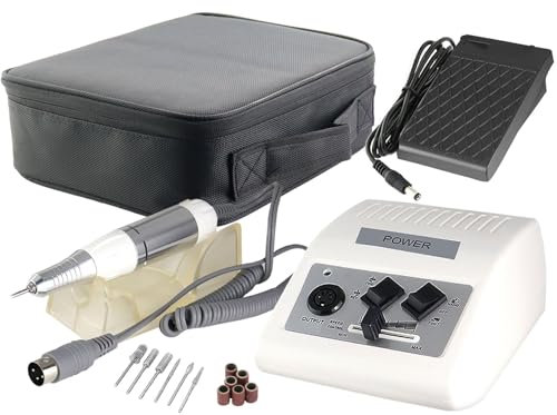 Elektrische Maniküre Fusspflegegerät als Pediküre Profistation zur Hand oder Fußpflege mit 30.000 Umdrehungen pro Minute. Einsteiger Set für zu Hause mit Transportschutz
