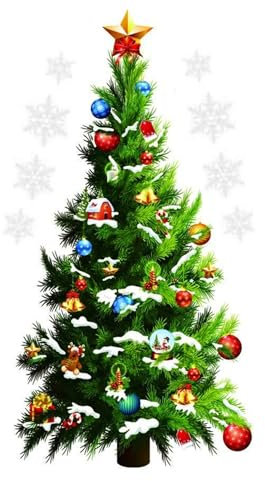 Pegatina de pared de árbol de Navidad PVC 50x70cm/19.69x27.56 pulgadas Autoadhesivo extraíble copo de nieve Decal decoración decorativa decoración de Navidad Regalo Ventana de Pegatina de Nav