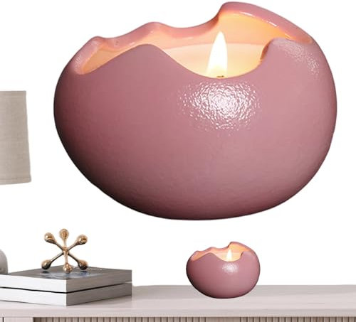 Candeladores de luz de té, pequeños candelabros votivos | Candelador de huevo de Pascua - Candelera de cerámica en forma de huevo para decoraciones de mesa de cumpleaños centros para fiestas en casa y