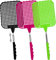 3 Pezzi paletta mosche,Estensibile Colorato Manuale Paletta Mosche,Portatile Scacciamosche Plastica,Paletta Mosche con Manico in Acciaio Inossidabile,per Mosche,Zanzare e Insetti(Nero Verde Rosa)