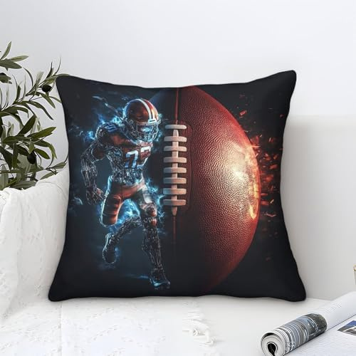 LILIlaobiao Kissenbezug American Football, Kissen Deko Geschenke, 45x45cm Sofakissen Kissenbezüge Dekokissen Thenfl Football Couchkissen Kissenhülle Sofa Schlafzimmer Couch Sofa Dekoration