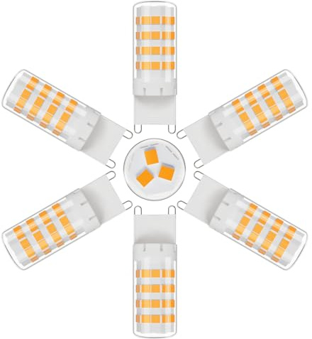 Klighten 6 Stück G9 LED Lampe 5W Warmweiß 2700K, Nicht Dimmbar | 360° Weitwinkel, AC 220-240V, Kein Flackern, G9 LED Leuchtmittel für Kronleuchter, Wandleuchte, Deckenleuchte