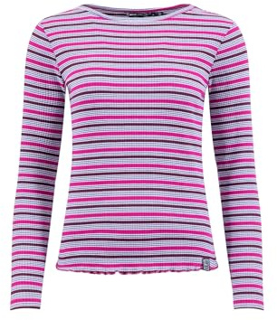 Weird Fish Thorne Ribbed Long Sleeve Top Fuchsia Punch Size 10