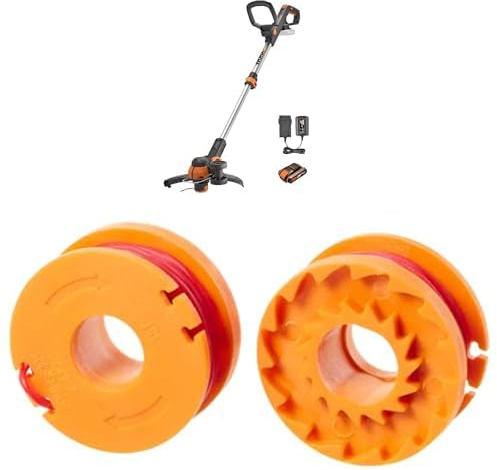 Pack WORX Coupe-Bordures 2 en 1 sans Fil 20V WG163E.1 + 6 bobines de Rechange, diamètre de 30 cm, se transforme en Dresse-Bordures, tête Amovible 90°, livré avec Batterie 2Ah et Chargeur