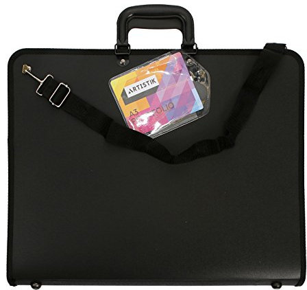 ARTISTIK - A3 Art Portfolio Case with Shoulder Strap - Weather-Resistant Art Bag, Lightweight, Durable Artwork Storage, Zipper Enclosure, Internal Pocket Organizer