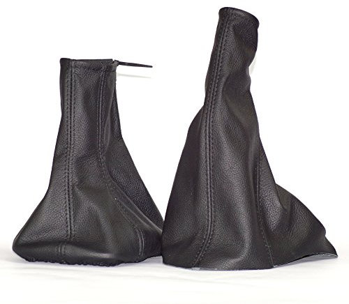 Schaltmanschette und Handbremsmanschette Schwarz Echt Leder passend für Opel Astra G myshopx SH17-1