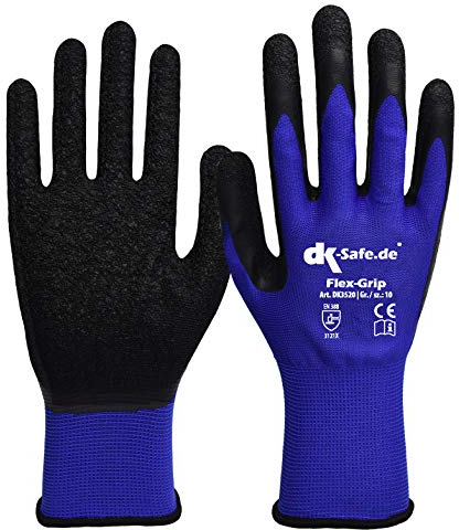 DK-Safe Flex-Grip Nylotex 3520 Nylon-Latexhandschuhe Arbeitshandschuhe 12 PAAR Größe 10 (XL) Herren Standard