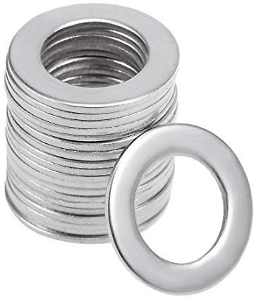 sourcing map 20 Stück Unterlegscheiben M6 8,5mm x 14mm x 0,8mm Flach Unterlegscheiben 304 Edelstahl Beilagscheiben für Schraub Bolzen