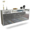 Dekati Sideboard Bellevue hängend (180x77x35cm) Korpus Weiss matt - Front Hochglanz Grau - Push to Open - Leichtlaufschienen
