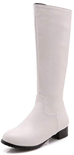 Onewus Stivali da donna con cerniera lunga, bianco, 41 EU