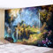 Naturer Fantasy Wandteppich Schloss Psychedelic Mushrooms 180x230 Wandbehang Nachthimmel Tapisserie Mountain Tapestry Wandtuch für Schlafzimmer Wohnzimmer