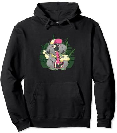 Koala Koalabär Bär Kiffen Kiffer Hanfblatt Rauchen Geschenk Pullover Hoodie