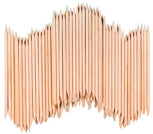 300Pcs Orange Wooden Nail Sticks Wooden Cuticle Pusher Remover Sticks Double Sided Multifunctional Wooden Nail Art Sticks Picking Tools Pedicure Manicure Care Tools 11.5cm (300pcs)