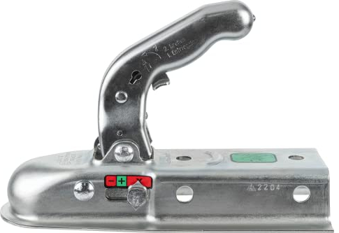 UNITRAILER tête d’attelage Knott K7,5-L pour remorque 750 kg – pour Timon carré 60 mm – Indicateur d’Usure – Résistant à la Corrosion – Acier zingué