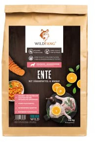 Wildfang® Hundefutter - Trocken - Getreidefreies Hundefutter - Premium Trockenfutter (12 kg, Ente mit Süßkartoffel & Orange)