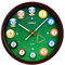 OSTAR Grande horloge murale en forme de boule de billard, fonctionne avec piles, aiguille de queue, quartz de qualité sans tic-tac, 35,6 cm