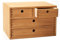 KIGIREN Wood Desktop Organizers with Drawers Home Workspace Office Supplies Wooden Storage Box Shelf Case Hold Makeup Box with 4 Drawers Natural