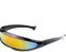Futuristic Cyclops Visor Sunglasses Mirrored Lens Narrow Sunglasses Personality Cosplay Costume Eyeglasses Photo Props Costume Eyewear Glasses Funny Party Mask Decoration（Black+Rainbow）