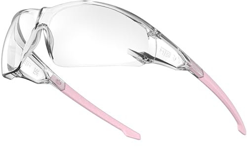 HTS HUNTERSKY S239 Schutzbrille mit klaren pinkfarbenen Gläsern für Frauen, schützt die Augen vor Wind und Staub geeignet für Fahrradfahren Radfahren Laufen sowie Labor- und Chemiearbeiten
