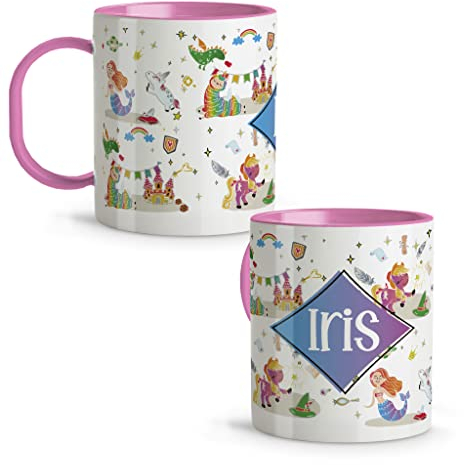 LolaPix Vaso Infantil. Taza Personalizada. Tazas Infantiles plástico. Regalo Personalizado. Tazas Originales para Regalar. Colores a elegir. Mundo Fantasía