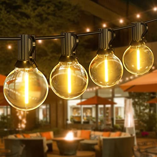 BokiHuk Lichterkette Außen, 15M G40 Glühbirne LED Outdoor Lichterkette IP45 Wasserdichte Lichterkette Outdoor Verlängerbar für Party, Garten, Terrasse, Hochzeiten, Zimmer