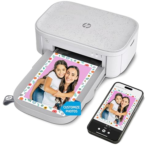 HP Sprocket Studio Plus 4x6 Wireless Instant Photo Printer, 10 Sheets + Cartridge, Wi-Fi, Premium Dye Sublimation, Compact Home Use, Prints Vibrant Color Pictures, Editing App for Creative Photos
