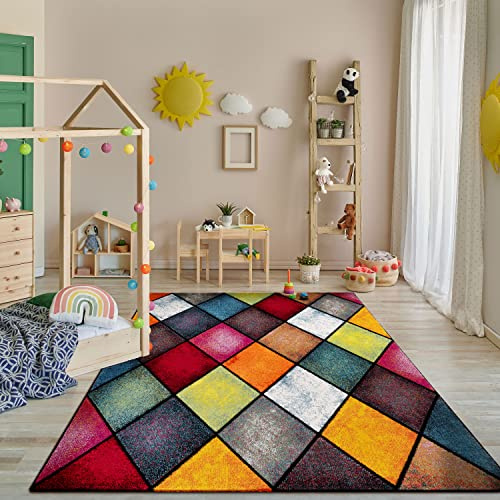 Paco Home Large Rug Short Pile Livingroom Modern Geometric Pattern 3D, Size:240x330 cm, Colour:Multicolored 3