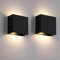 FUPE Wandleuchte innen led, wandleuchten für innen 2 Stücke, Modern Up Down Wand Applique 12W Warmweiß,3000K Innen Wandleuchte 1200LM für Wohnzimmer, Schlafzimmer, Flur (Schwarz)