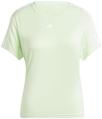 adidas Damen AEROREADY Train Essentials 3-Stripes Tee, semi Green Spark/White, L