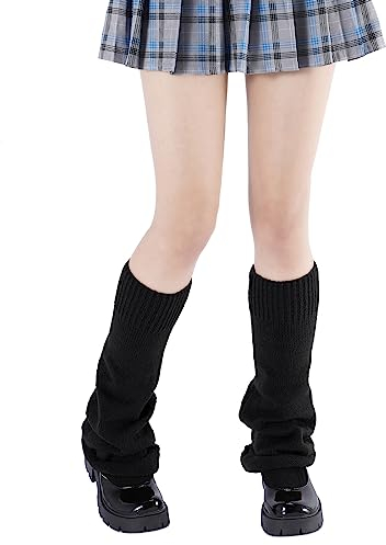 Durio Warme Stulpen Damen Gestrickte leg warmers y2k lange Beinwärmer für Cosplay Halloween Party und Yoga japanische sommer dünne beinstulpen Gothic socken damen Weiß Einheitsgröße